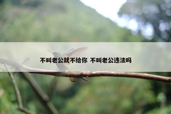 不叫老公就不给你 不叫老公违法吗