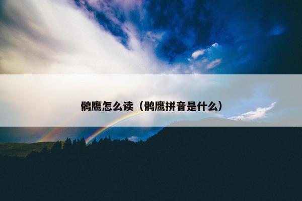 鹘鹰怎么读（鹘鹰拼音是什么）