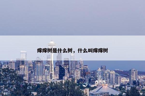 痒痒树是什么树，什么叫痒痒树