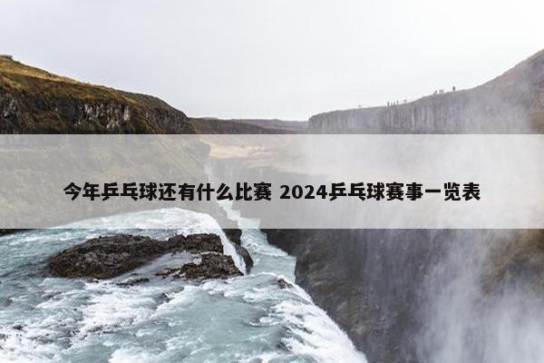 今年乒乓球还有什么比赛 2024乒乓球赛事一览表