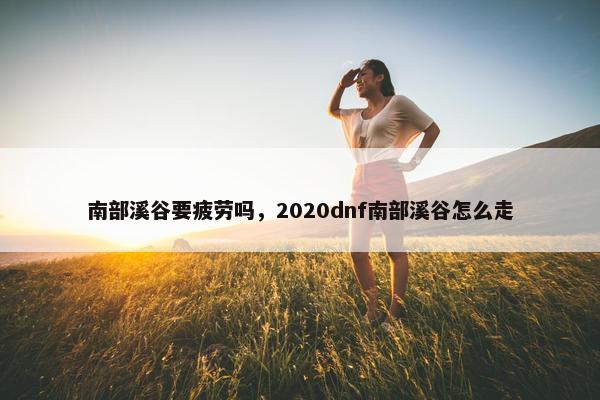 南部溪谷要疲劳吗，2020dnf南部溪谷怎么走