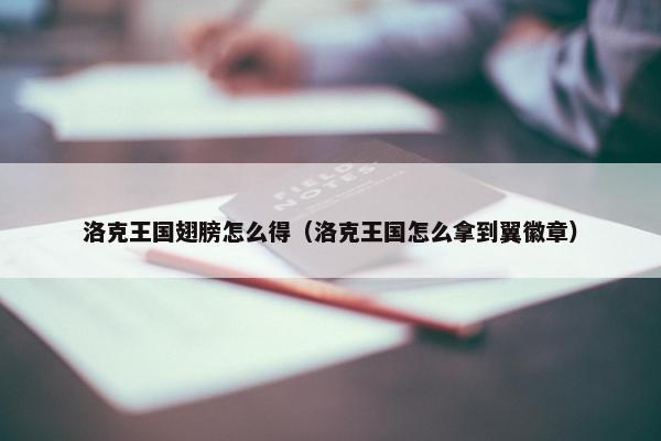 洛克王国翅膀怎么得（洛克王国怎么拿到翼徽章）