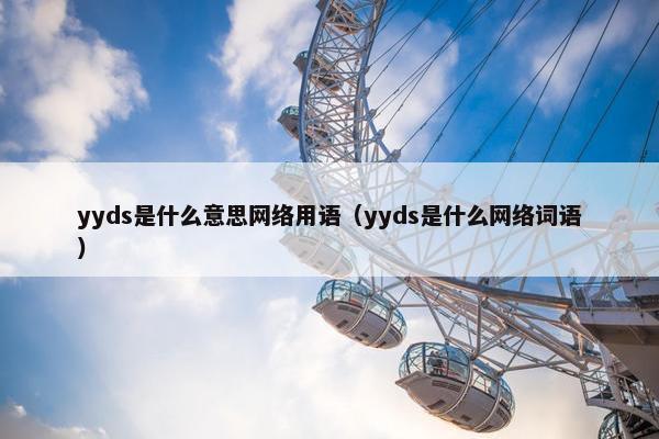 yyds是什么意思网络用语（yyds是什么网络词语）