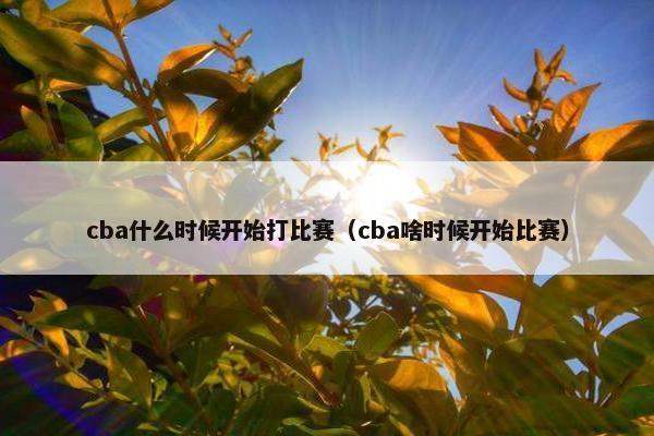 cba什么时候开始打比赛（cba啥时候开始比赛）