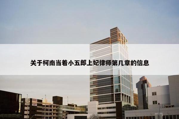 关于柯南当着小五郎上妃律师第几章的信息