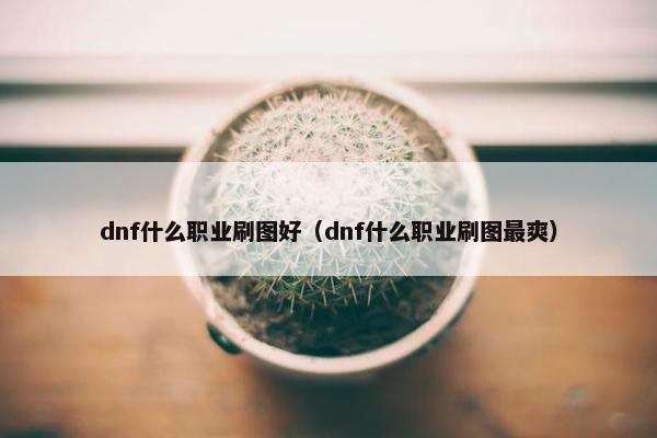 dnf什么职业刷图好（dnf什么职业刷图最爽）