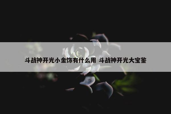 斗战神开光小金饰有什么用 斗战神开光大宝鉴