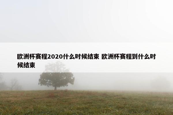 欧洲杯赛程2020什么时候结束 欧洲杯赛程到什么时候结束