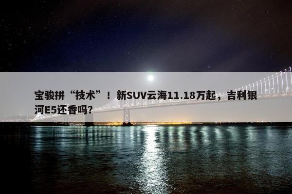 宝骏拼“技术”！新SUV云海11.18万起，吉利银河E5还香吗？