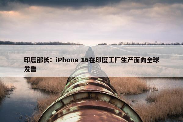 印度部长：iPhone 16在印度工厂生产面向全球发售