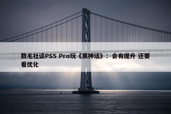 数毛社谈PS5 Pro玩《黑神话》：会有提升 还要看优化