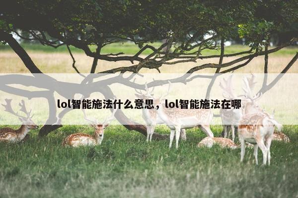 lol智能施法什么意思，lol智能施法在哪