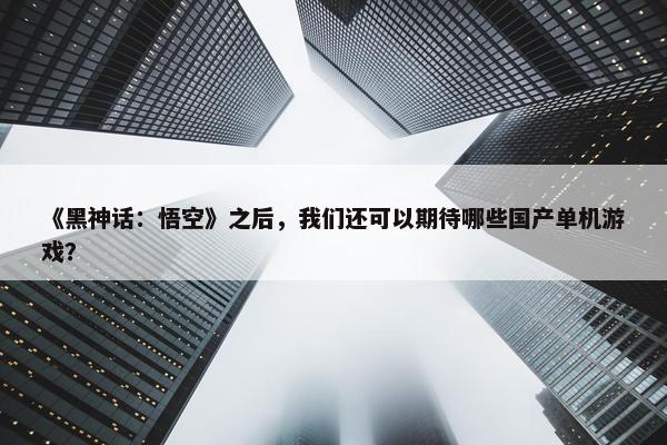 《黑神话：悟空》之后，我们还可以期待哪些国产单机游戏？