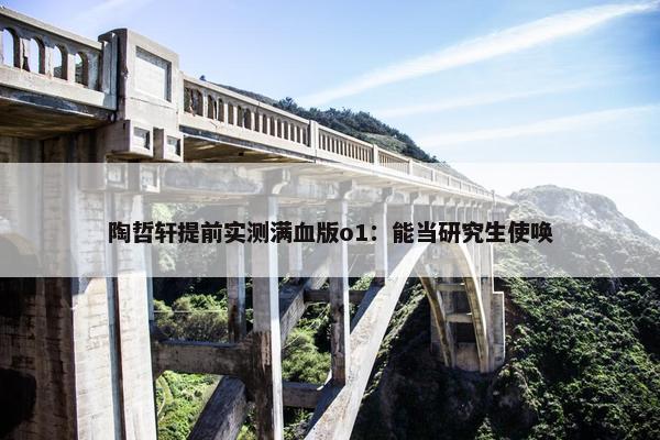 陶哲轩提前实测满血版o1：能当研究生使唤