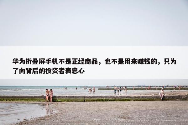 华为折叠屏手机不是正经商品，也不是用来赚钱的，只为了向背后的投资者表忠心