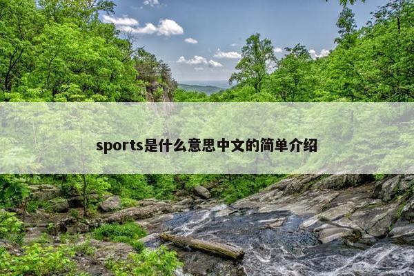 sports是什么意思中文的简单介绍