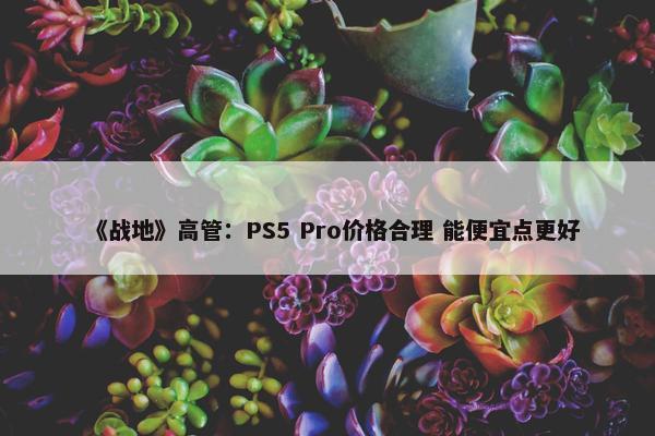 《战地》高管：PS5 Pro价格合理 能便宜点更好