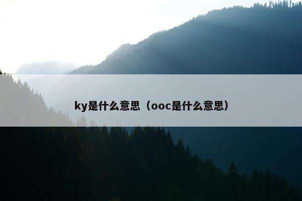 ky是什么意思（ooc是什么意思）