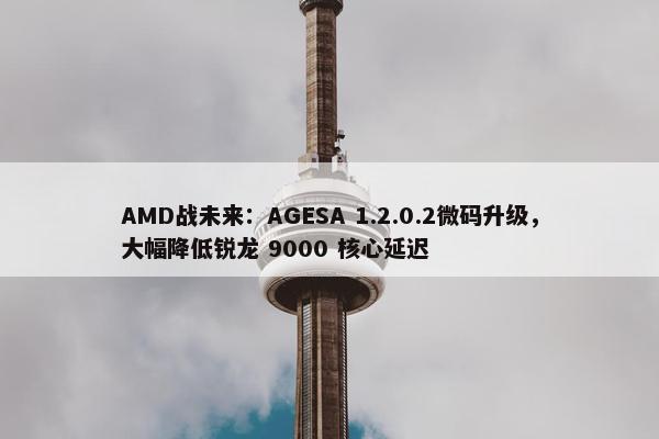 AMD战未来：AGESA 1.2.0.2微码升级，大幅降低锐龙 9000 核心延迟