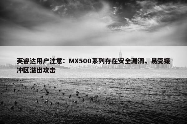 英睿达用户注意：MX500系列存在安全漏洞，易受缓冲区溢出攻击