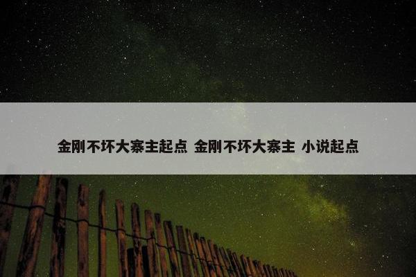 金刚不坏大寨主起点 金刚不坏大寨主 小说起点