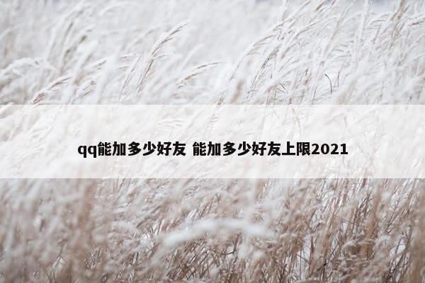 qq能加多少好友 能加多少好友上限2021