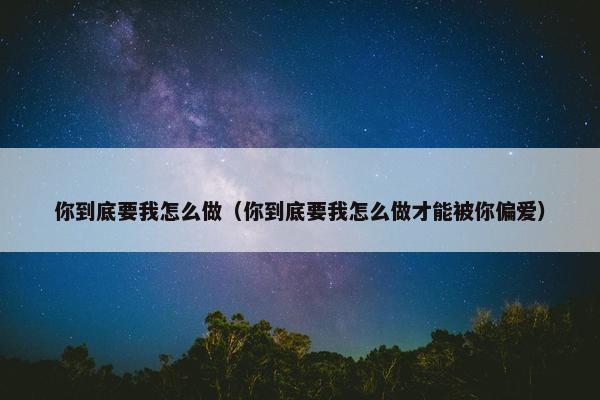 你到底要我怎么做（你到底要我怎么做才能被你偏爱）