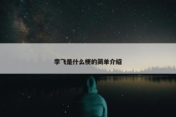 李飞是什么梗的简单介绍