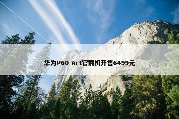 华为P60 Art官翻机开售6499元