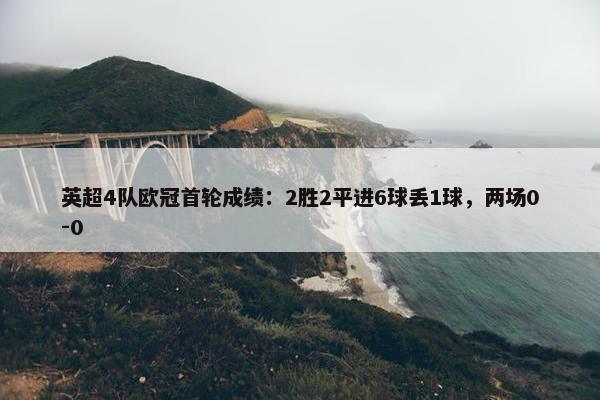 英超4队欧冠首轮成绩：2胜2平进6球丢1球，两场0-0