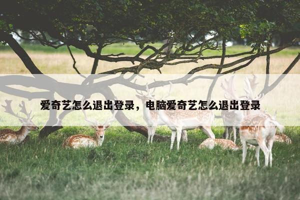 爱奇艺怎么退出登录，电脑爱奇艺怎么退出登录