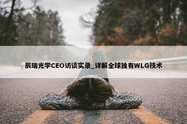 辰瑞光学CEO访谈实录_详解全球独有WLG技术