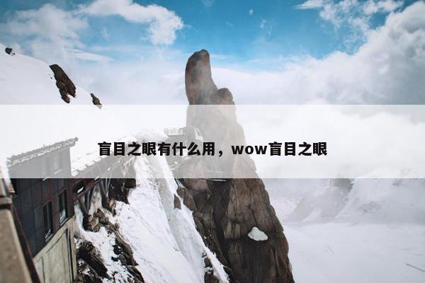 盲目之眼有什么用，wow盲目之眼