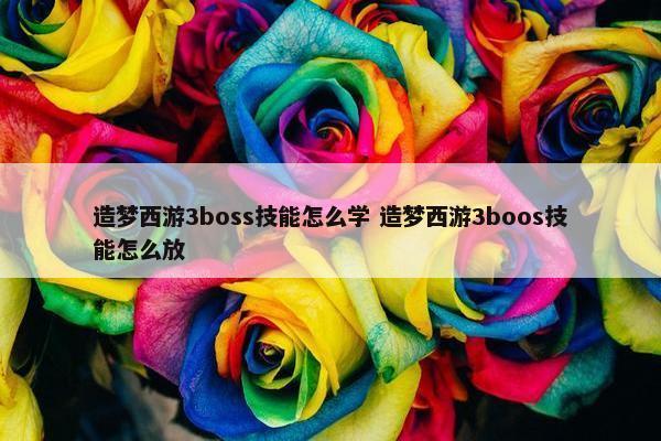 造梦西游3boss技能怎么学 造梦西游3boos技能怎么放