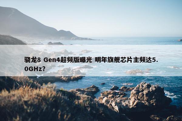 骁龙8 Gen4超频版曝光 明年旗舰芯片主频达5.0GHz？