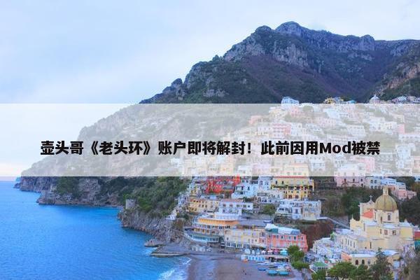 壶头哥《老头环》账户即将解封！此前因用Mod被禁