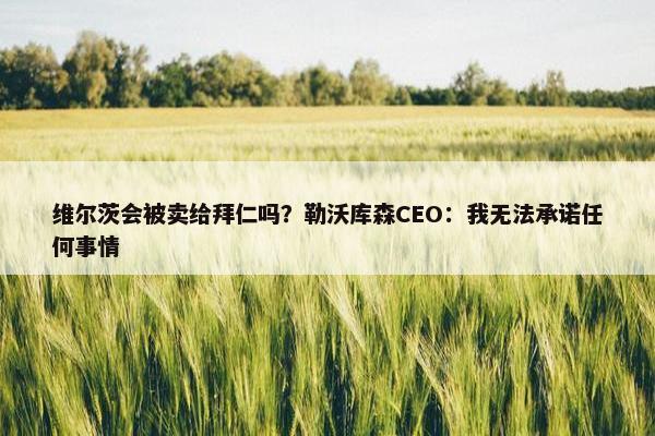 维尔茨会被卖给拜仁吗？勒沃库森CEO：我无法承诺任何事情