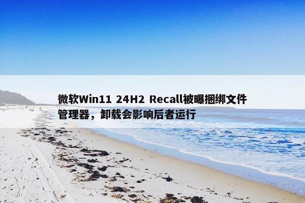 微软Win11 24H2 Recall被曝捆绑文件管理器，卸载会影响后者运行