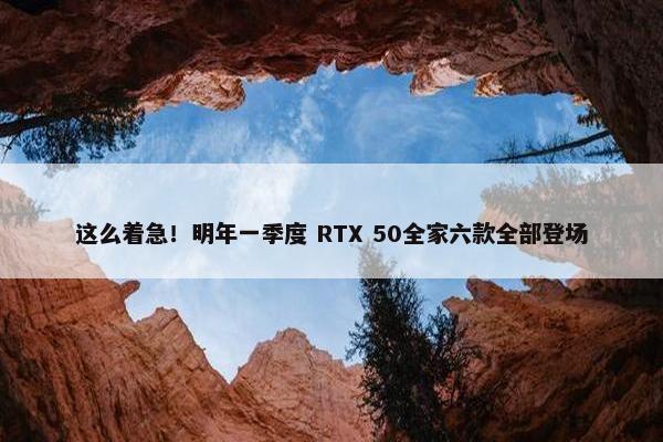 这么着急！明年一季度 RTX 50全家六款全部登场