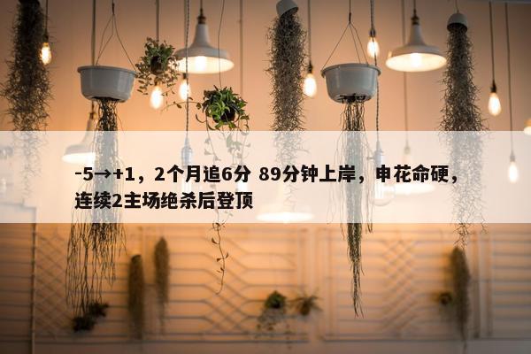 -5→+1，2个月追6分 89分钟上岸，申花命硬，连续2主场绝杀后登顶